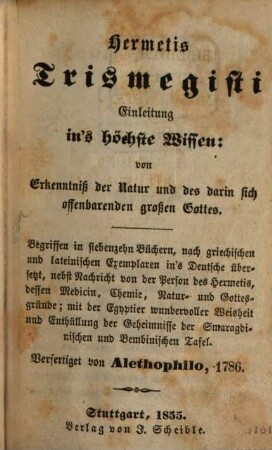 Ferdinand Santanelli's Professors der Medizin zu Neapel, Geheime Philosophie oder magisch-magnetische Heilkunde : eine Erklärung der wunderbaren Erscheinungen des Magnetismus und Einleitung in die verborgensten Geheimnisse der Natur