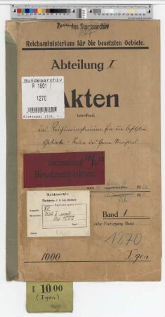 Das Reichsministerium für die besetzten Gebiete. Reden des Herrn Ministers