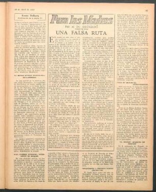 Para las madres : Una falsa ruta