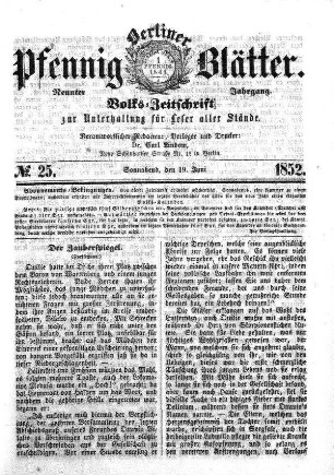 No. 25, Sonnabend, den 19. Juni
