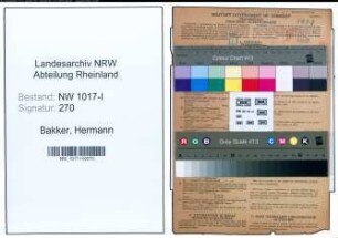 Entnazifizierung Hermann Bakker , geb. 03.01.1874 (Kohlenhaendler)