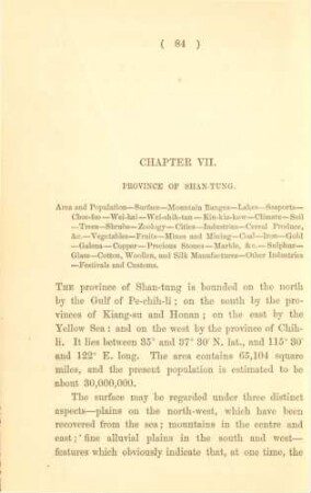 Chapter VII. Province of Shan-tung