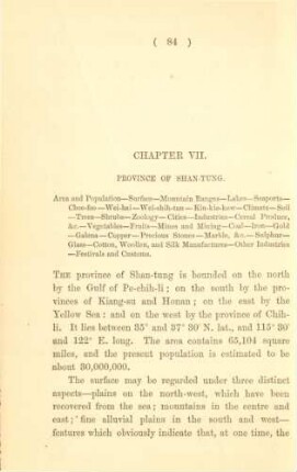 Chapter VII. Province of Shan-tung