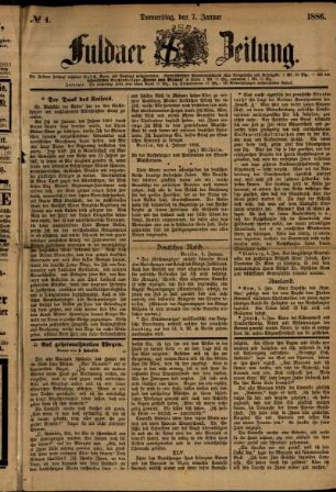 Ausgabe vom Donnerstag, den 07. Januar 1886.
