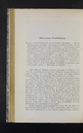 Siebente Vorlesung.