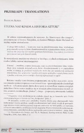 31: Studia nad kinem a historia sztuki