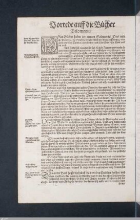 Vorrede auf die Bücher Salomons
