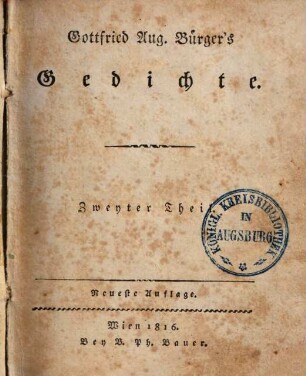 Gottfried Aug. Bürger's Gedichte. 2
