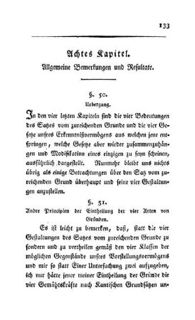 Achtes Kapitel. Allgemeine Bemerkungen und Resultate