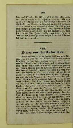 VIII. Etwas aus der Naturlehre