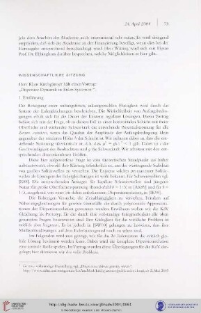 Dispersive Dynamik in Euler-Systemen