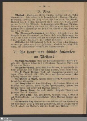 VI. Wo kauft man hübsche Andenken an Meißen?