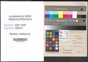 Entnazifizierung Katharina Becker , geb. 10.04.1900 (Bueroangestellte)