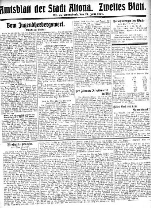 Nummer 25. Zweites Blatt. : Sonnabend, den 19. Juni 1926
