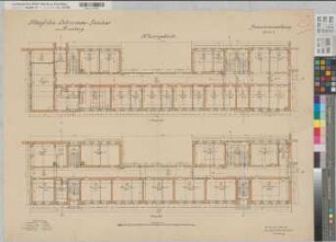 Arnsberg (Arnsberg) Lehrerinnenseminar Blatt 5 Grundriß Erd- und 1. Obergeschoß 1910 1 : 100 64 x 89 Druck Staatshochbauamt Soest-Arnsberg