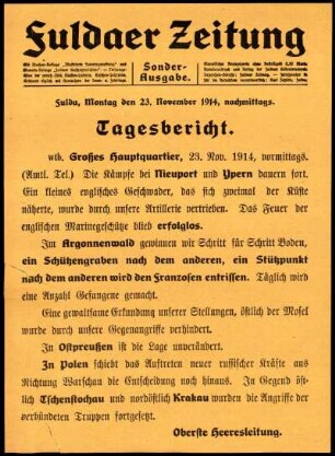 Ausgabe vom Montag, den 23. November 1914.