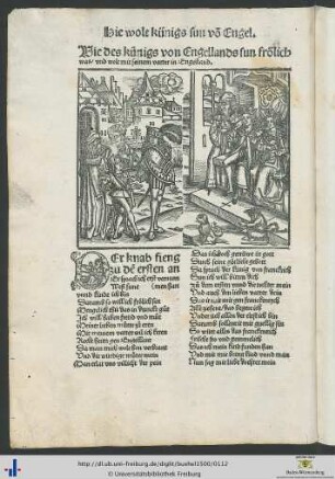 Wie des künigs von Engellands sun frölich was / und wolt mit seinem vatter in Engelland