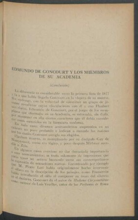 Edmundo de Goncourt y los miembros de su Academia - (Conclusión)