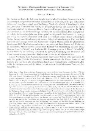 Petrarcas Trionfi im Rezeptionsdreieck Barbara von Brandenburg - Andrea Mantegna - Paola Gonzaga