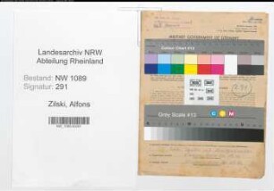 Entnazifizierung Alfons Zilski , geb. 06.02.1918 (Polizeibeamter)