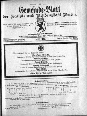 1918,18: Nr. 18, 5. Mai 1918