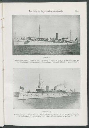 Vesuvius. [y] Minneapolis. [Fotografías] : Crucero dinamitero [y] Crucero protegido[, respectivamente, de la marina americana.]
