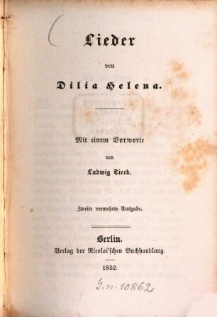 Lieder von Dilia Helena