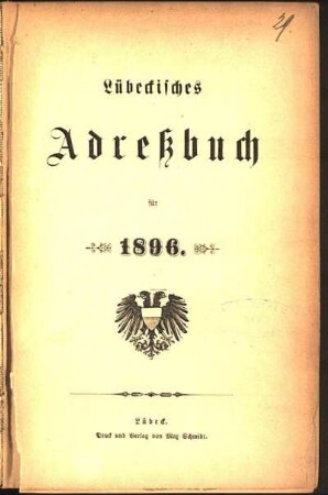 1896: Lübeckisches Adreßbuch für 1896.