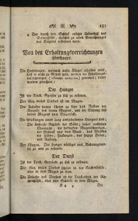 151-171, Von den Erhaltungsverrichtungen überhaupt.