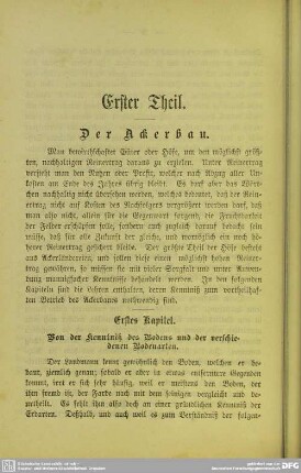 Erster Theil. Der Ackerbau