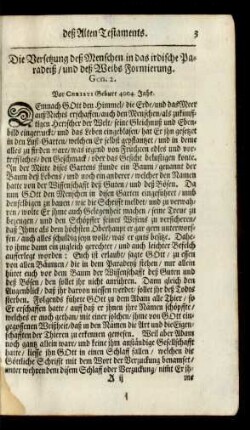 Die Versetzung deß Menschen in das irdische Paradeiß/ und deß Weibs Formierung. Gen. 2.