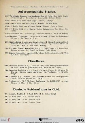 Außereuropäische Staaten (Nr. 1997-2006)