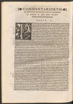 Commentariorum In Epistolas Beati Pauli Apostoli Liber X. Qui Est In Epistolam primam ad Timotheum.