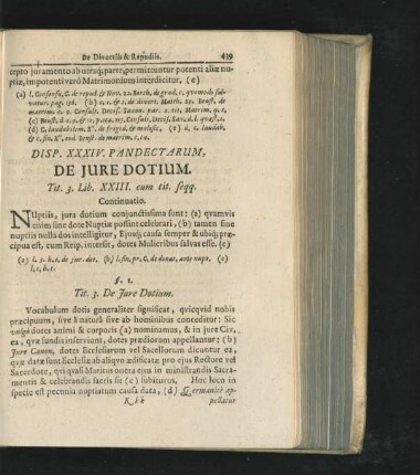 Disp. XXXIV. De Iure Dotium.