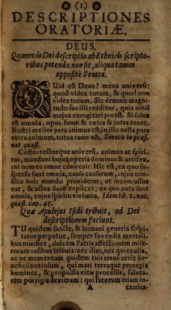 Descriptiones oratoriae : ex probatissimis auctoribus excerptae, et suas in classes optimo ordine distributae ...