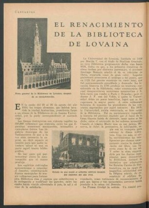 El renacimiento de la Biblioteca Lovaina