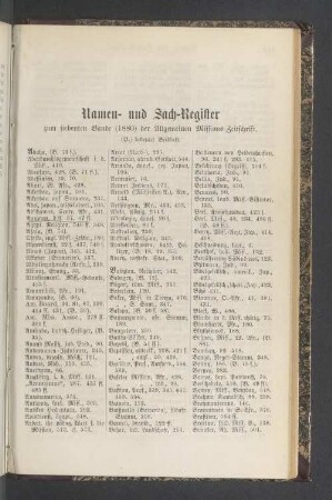 Namen- und Sach-Register zum siebenten Bande (1880) der Allgemeinen Missions-Zeitschrift