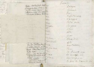 Itinerar, aufgestellt wahrscheinlich nach einem Werk von Pöllnitz, von Karoline Luises Hand.