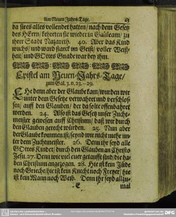 Epistel am Neuen-Jahrs-Tage