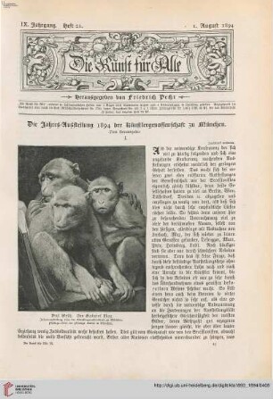 Die Jahres-Ausstellung 1894 der Künstlergenossenschaft zu München, [1]