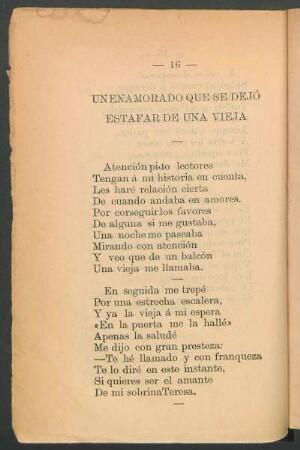 Un enamorado que se dejó estafar de una vieja