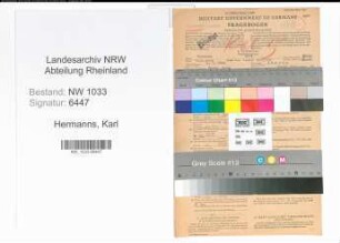 Entnazifizierung Karl Hermanns , geb. 04.07.1920 (Kaufm.Angest.)