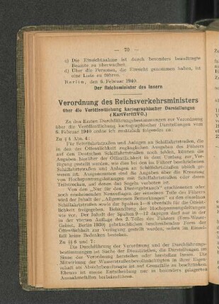 Verordnung des Reichsverkehrsministers über die Veröffentlichung kartographischer Darstellungen (KartVeröffVO.)