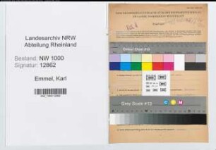 Entnazifizierung Karl Emmel, geb. 13.09.1895 (Bankdirektor)