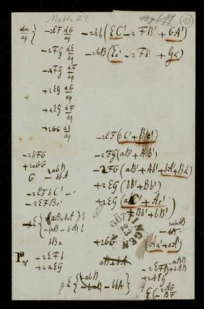 [Mathematische Berechnungen und Notizen]