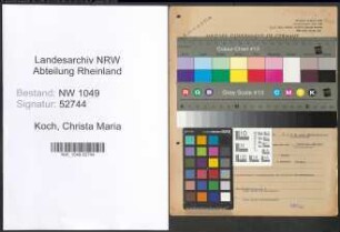 Entnazifizierung Christa Maria Koch , geb. 09.12.1919 (Sprachlehrerin)