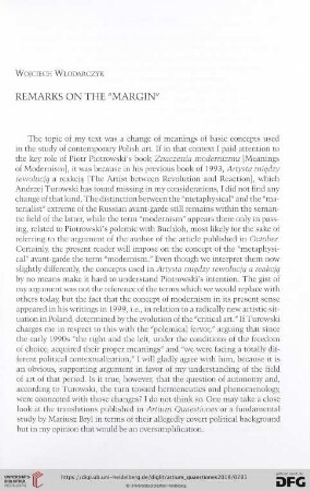 Remarks on the "margin"