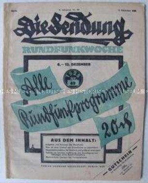 Rundfunk-Programmzeitschrift "Die Sendung"