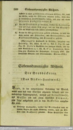 Siebenundzwanzigster Abschnitt. Die Brodbäckerey