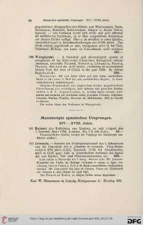 Manuscripte spanischen Ursprunges (Nr. 101 - 112)